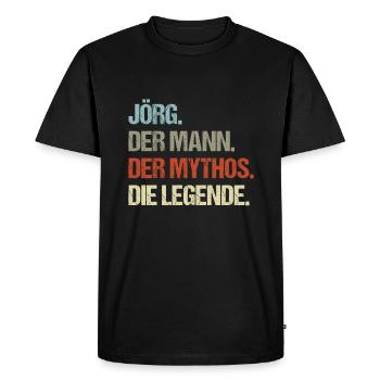 Jörg der Mann der Mythos die Legende - Männer Premium Bio T-Shirt - Schwarz - Vorne - Nico (187cm)
