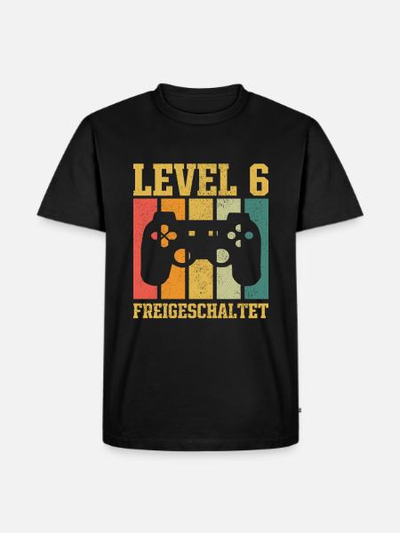 Level 6 freigeschaltet - Männer Premium Bio T-Shirt - Schwarz