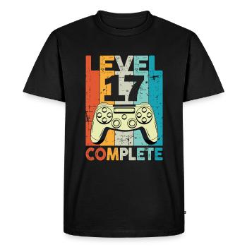 Level 17 Complete Gaming Birthday - Men's Premium Organic T-Shirt - black - Front - Nico (187cm)