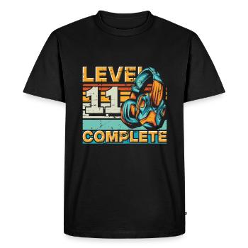 Gaming Birthday Level 11 Complete for Gamers. - Men's Premium Organic T-Shirt - black - Front - Nico (187cm)