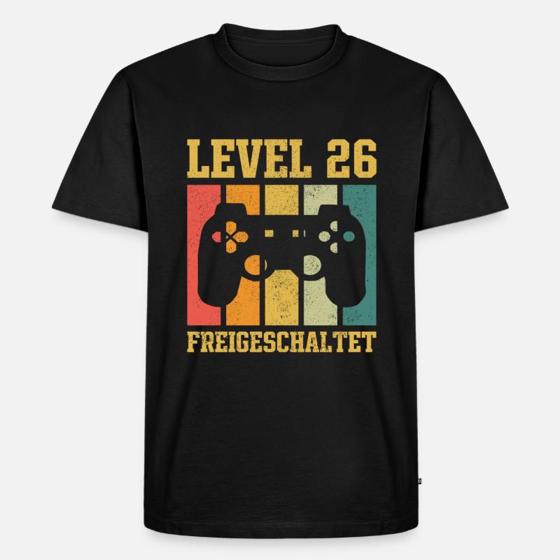 Level 26 freigeschaltet - Männer Premium Bio T-Shirt - Schwarz