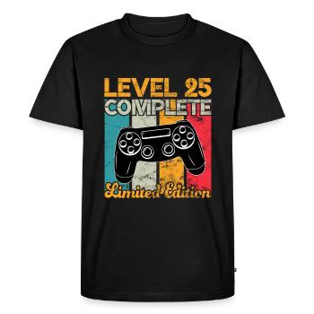 Niveau 25 complet Anniversaire de jeu - T-shirt Premium bio Homme - noir - Devant - Nico (187cm)