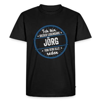 Ich bin dieser legendärer Jörg Name - Männer Premium Bio T-Shirt - Schwarz - Vorne - Nico (187cm)