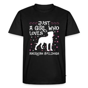 American Bulldog Gift Dogs - Men's Premium Organic T-Shirt - black - Front - Nico (187cm)