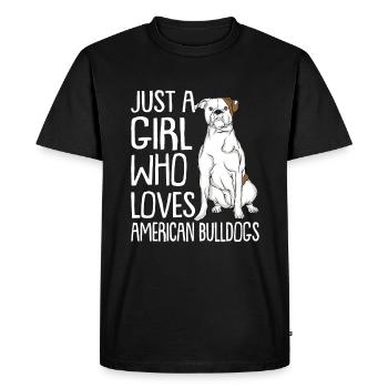 American Bulldog Gift Dogs - Men's Premium Organic T-Shirt - black - Front - Nico (187cm)