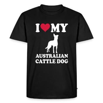 Australian Cattle Dog Gift Dogs - Men's Premium Organic T-Shirt - black - Front - Nico (187cm)