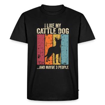 Australian Cattle Dog Gift Dogs - Men's Premium Organic T-Shirt - black - Front - Nico (187cm)