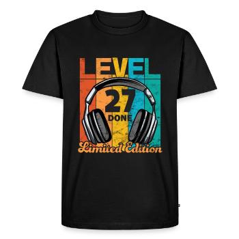 Gaming Birthday 27 Years Level 27 Complete - Men's Premium Organic T-Shirt - black - Front - Nico (187cm)