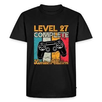 Niveau 27 complet Anniversaire de jeu - T-shirt Premium bio Homme - noir - Devant - Nico (187cm)