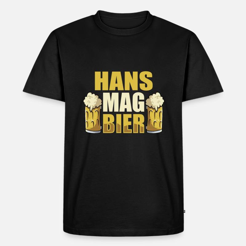 Hans mag Bier Name Geburtstag - Männer Premium Bio T-Shirt - Schwarz