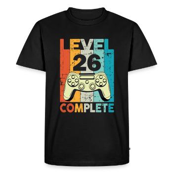 Level 26 Complete Gaming Birthday - Men's Premium Organic T-Shirt - black - Front - Nico (187cm)