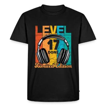 Gaming Birthday 17 Years Level 17 Complete - Men's Premium Organic T-Shirt - black - Front - Nico (187cm)