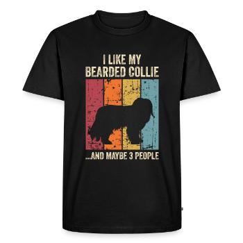Bearded Collie Gift Chiens - T-shirt Premium bio Homme - noir - Devant - Nico (187cm)