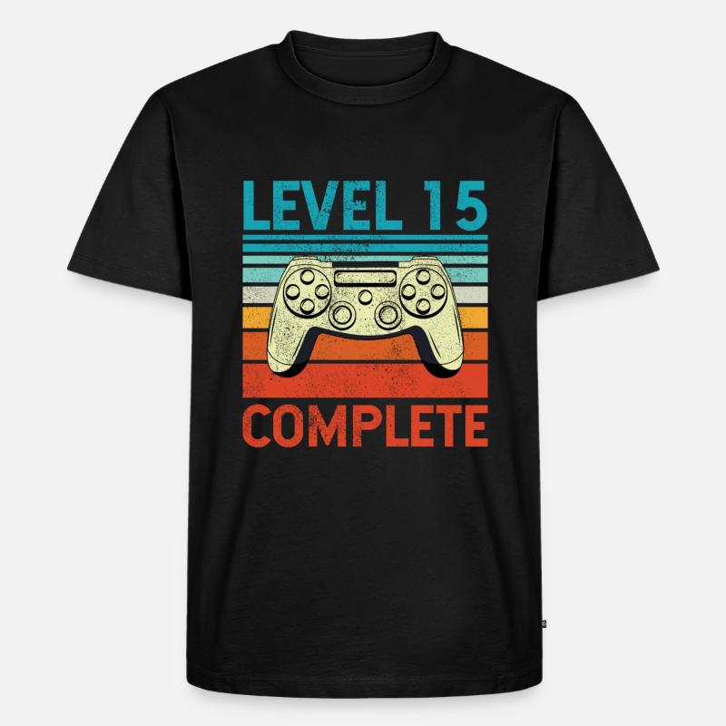 Level 15 Complete - Männer Premium Bio T-Shirt - Schwarz
