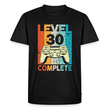 Niveau 30 Anniversaire de jeu complet - T-shirt Premium bio Homme - noir - Devant - Nico (187cm)