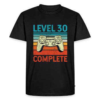 Level 30 Complete - Men's Premium Organic T-Shirt - black - Front - Nico (187cm)