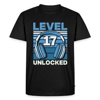 Level 17 Unlocked Gaming Birthday Gamer - Men's Premium Organic T-Shirt - black - Front - Nico (187cm)