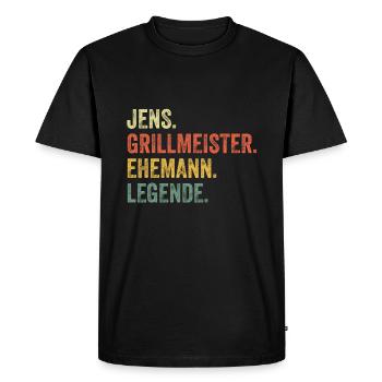 Jens Grillmeister Husband First Name Grilling - Men's Premium Organic T-Shirt - black - Front - Nico (187cm)