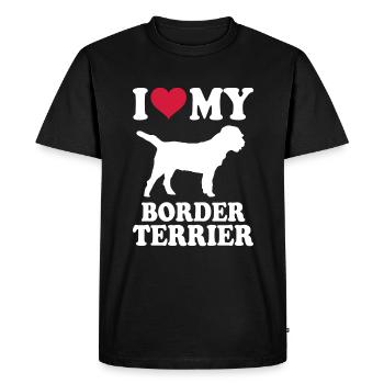 Border Terrier Cadeaux Chiens - T-shirt Premium bio Homme - noir - Devant - Nico (187cm)