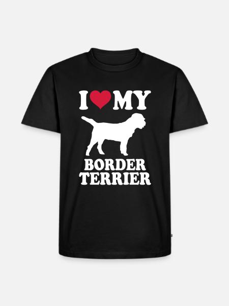 Border Terrier Gift Dogs - Men's Premium Organic T-Shirt - black