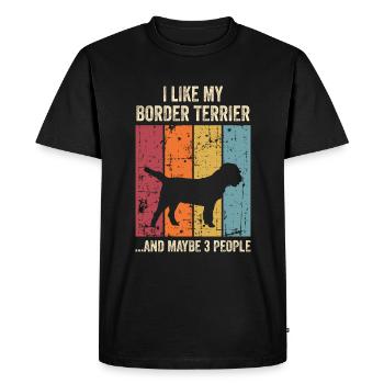 Border Terrier Cadeaux Chiens - T-shirt Premium bio Homme - noir - Devant - Nico (187cm)
