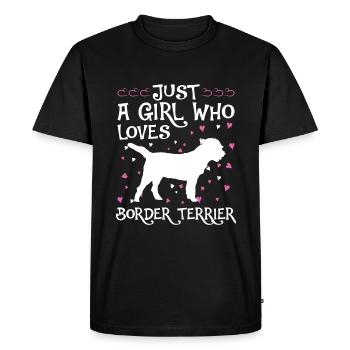 Border Terrier Cadeaux Chiens - T-shirt Premium bio Homme - noir - Devant - Nico (187cm)