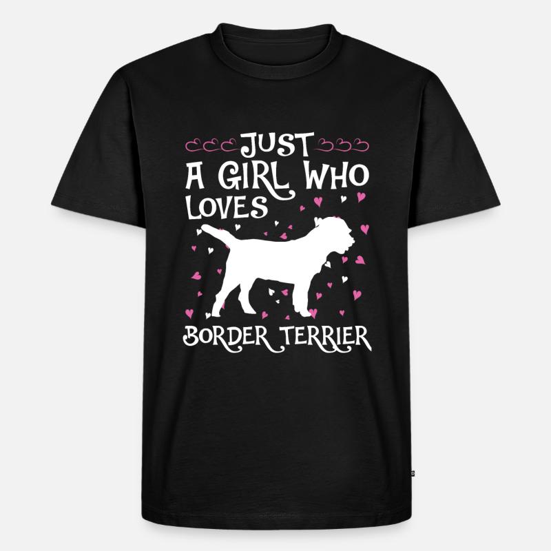 Border Terrier Geschenk Hunde - Männer Premium Bio T-Shirt - Schwarz