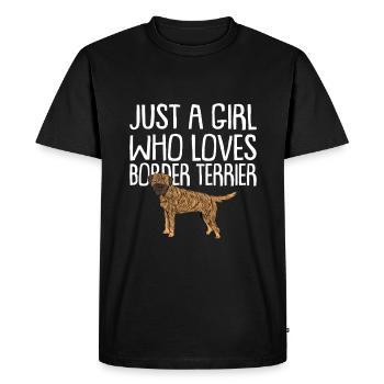 Border Terrier Cadeaux Chiens - T-shirt Premium bio Homme - noir - Devant - Nico (187cm)