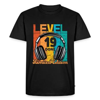 Gaming Birthday 19 Years Level 19 Complete - Men's Premium Organic T-Shirt - black - Front - Nico (187cm)