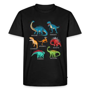 Mon alphabet de dinosaure enfants espèces Dino A-Z - T-shirt Premium bio Homme - noir - Devant - Nico (187cm)