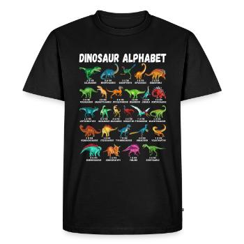 Mon alphabet de dinosaure enfants espèces Dino A-Z - T-shirt Premium bio Homme - noir - Devant - Nico (187cm)
