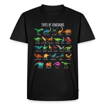 Mon alphabet de dinosaure enfants espèces Dino A-Z - T-shirt Premium bio Homme - noir - Devant - Nico (187cm)