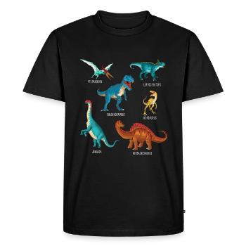 Mon alphabet de dinosaure enfants espèces Dino A-Z - T-shirt Premium bio Homme - noir - Devant - Nico (187cm)