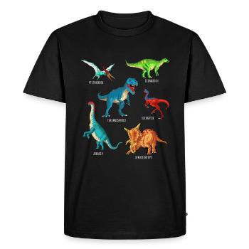 Mon alphabet de dinosaure enfants espèces Dino A-Z - T-shirt Premium bio Homme - noir - Devant - Nico (187cm)