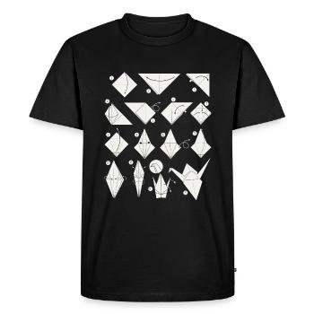 Origami Art Japonais Papier Pliable Grue - T-shirt Premium bio Homme - noir - Devant - Nico (187cm)