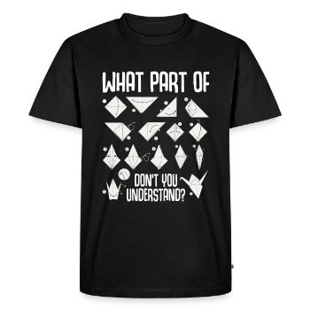 Origami Art Japonais Papier Pliable Grue - T-shirt Premium bio Homme - noir - Devant - Nico (187cm)