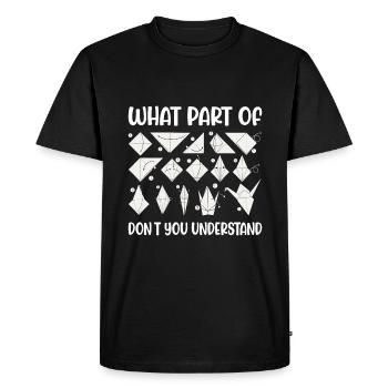 Origami Art Japonais Papier Pliable Grue - T-shirt Premium bio Homme - noir - Devant - Nico (187cm)