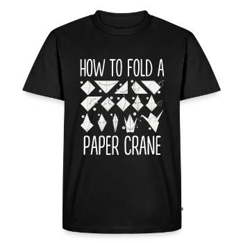 Origami Art Japonais Papier Pliable Grue - T-shirt Premium bio Homme - noir - Devant - Nico (187cm)