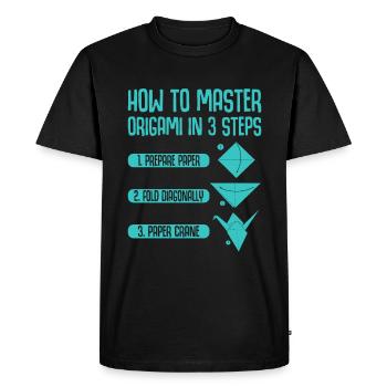 Origami Art Japonais Papier Pliable Grue - T-shirt Premium bio Homme - noir - Devant - Nico (187cm)