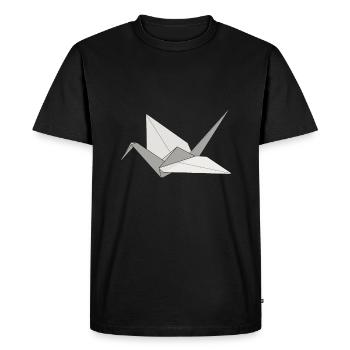 Origami Art Japonais Papier Pliable Grue - T-shirt Premium bio Homme - noir - Devant - Nico (187cm)