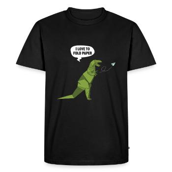 Origami Art Japonais Papier Pliable Grue - T-shirt Premium bio Homme - noir - Devant - Nico (187cm)