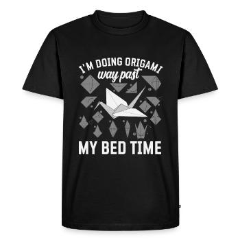Origami Art Japonais Papier Pliable Grue - T-shirt Premium bio Homme - noir - Devant - Nico (187cm)