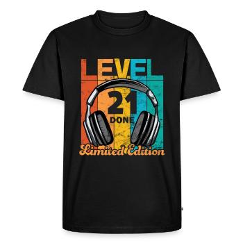Gaming Birthday 21 Years Level 21 Complete - Men's Premium Organic T-Shirt - black - Front - Nico (187cm)
