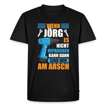Jörg Vorname Name Geburtstag Reparieren - Männer Premium Bio T-Shirt - Schwarz - Vorne - Nico (187cm)