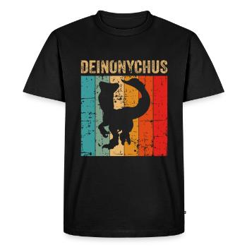 Deinonychus Dinosaur Children Dino Gift - Men's Premium Organic T-Shirt - black - Front - Nico (187cm)
