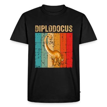 Diplodocus Dinosaure Enfants Dino Cadeau - T-shirt Premium bio Homme - noir - Devant - Nico (187cm)