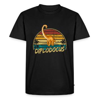 Diplodocus Dinosaure Enfants Dino Cadeau - T-shirt Premium bio Homme - noir - Devant - Nico (187cm)