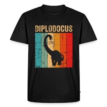 Diplodocus Dinosaur Children Dino Gift - Men's Premium Organic T-Shirt - black - Front - Nico (187cm)