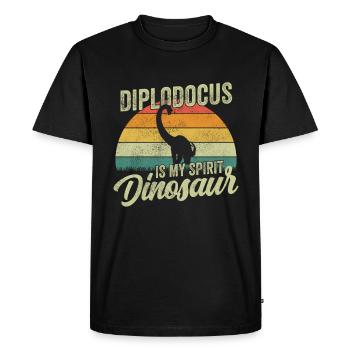 Diplodocus Dinosaure Enfants Dino Cadeau - T-shirt Premium bio Homme - noir - Devant - Nico (187cm)