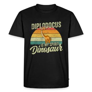 Diplodocus Dinosaure Enfants Dino Cadeau - T-shirt Premium bio Homme - noir - Devant - Nico (187cm)